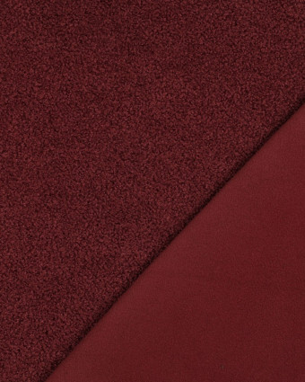 Tissu Petites Bouclettes Envers Polaire Bordeaux - Mercerine