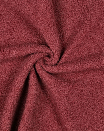 Tissu Petites Bouclettes Envers Polaire Lie de Vin - Mercerine