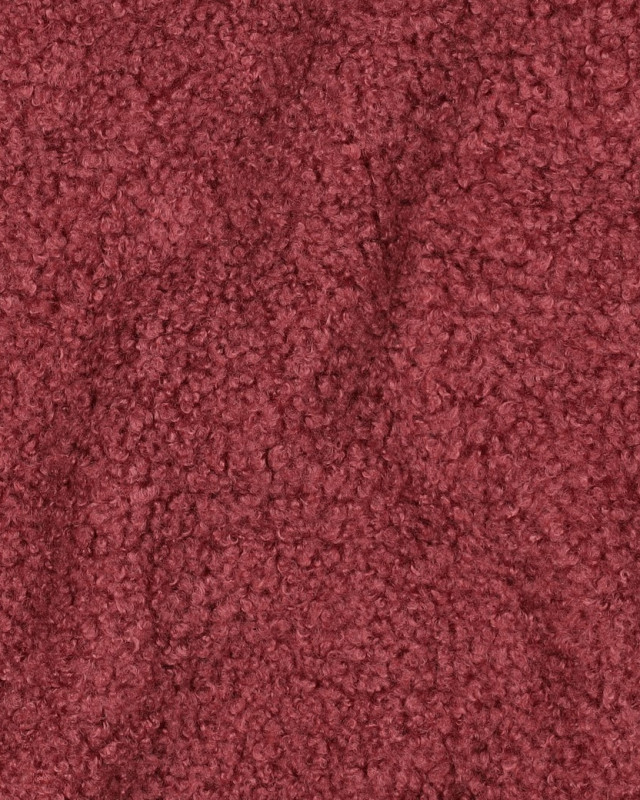 Tissu Petites Bouclettes Envers Polaire Lie de Vin - Mercerine
