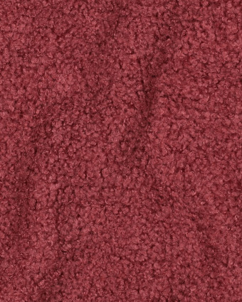 Tissu Petites Bouclettes Envers Polaire Lie de Vin - Mercerine
