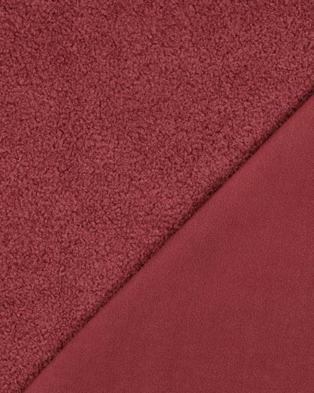 Tissu Petites Bouclettes Envers Polaire Lie de Vin - Mercerine