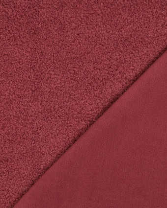 Tissu Petites Bouclettes Envers Polaire Lie de Vin - Mercerine