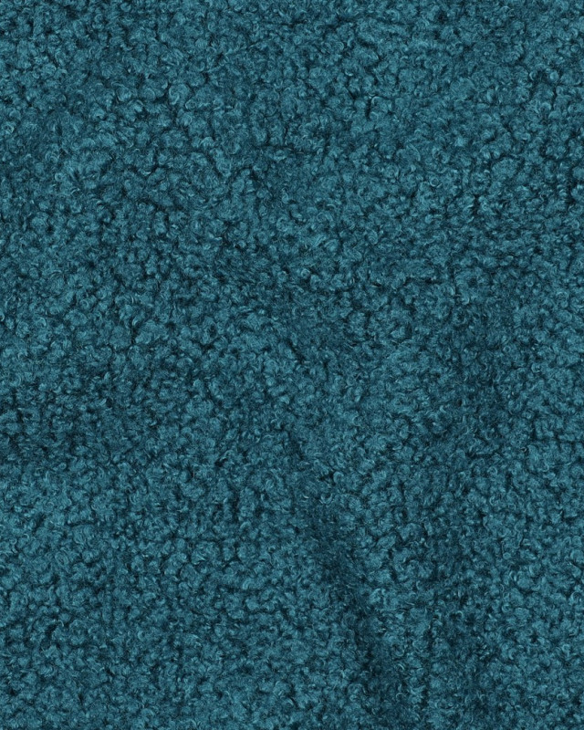 Tissu Petites Bouclettes Envers Polaire Pétrole - Mercerine