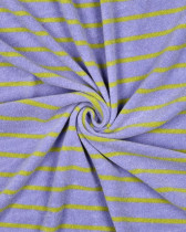 Jersey Mini Eponge à Rayures Lilas et Citron Vert