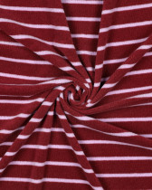 Jersey Mini Eponge à Rayures Bordeaux et Rose