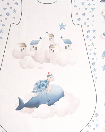 Panneau pour Gigoteuse en Popeline de Coton - Baleine - Mercerine