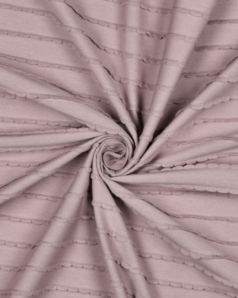 Jersey Rayures Mini Pétales Relief Mauve - Mercerine