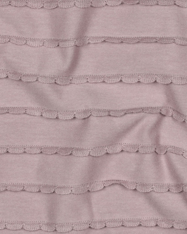 Jersey Rayures Mini Pétales Relief Mauve - Mercerine