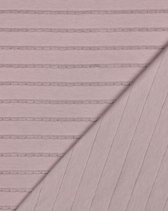 Jersey Rayures Mini Pétales Relief Mauve - Mercerine