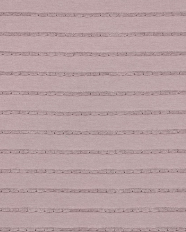 Jersey Rayures Mini Pétales Relief Mauve - Mercerine