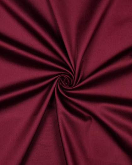 Tissu Satin de Coton Uni Bordeaux - Mercerine