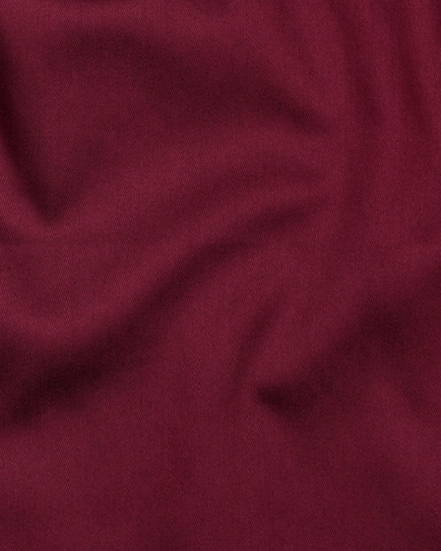 Tissu Satin de Coton Uni Bordeaux - Mercerine