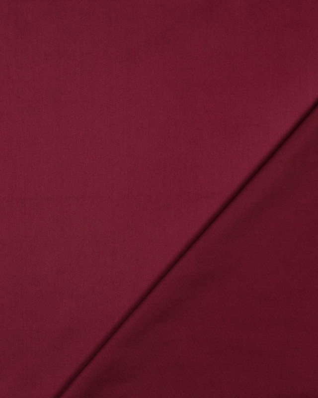 Tissu Satin de Coton Uni Bordeaux - Mercerine