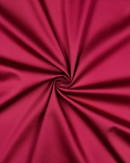 Tissu Satin de Coton Uni Framboise - Mercerine