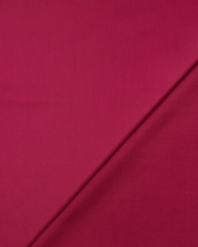 Tissu Satin de Coton Uni Framboise - Mercerine