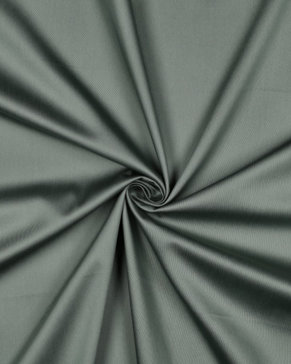 Tissu Satin de Coton Uni Vert de Gris - Mercerine