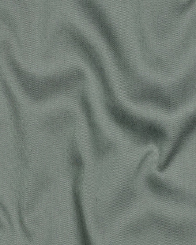Tissu Satin de Coton Uni Vert de Gris - Mercerine