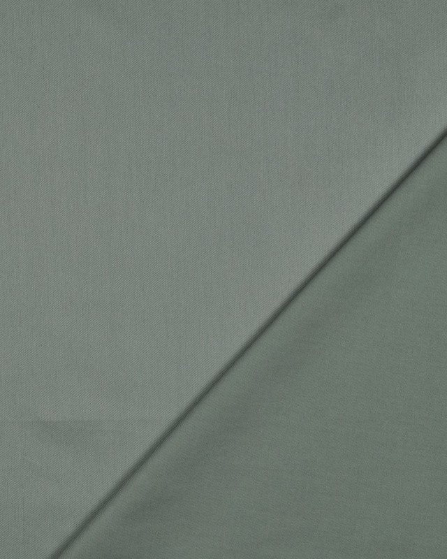 Tissu Satin de Coton Uni Vert de Gris - Mercerine