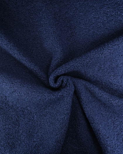 Tissu Petite Bouclette Bleu Marine Envers Polaire - Mercerine