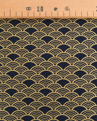 Tissu Coton Imprimé Lurex Sensu Marine Or  - Mercerine
