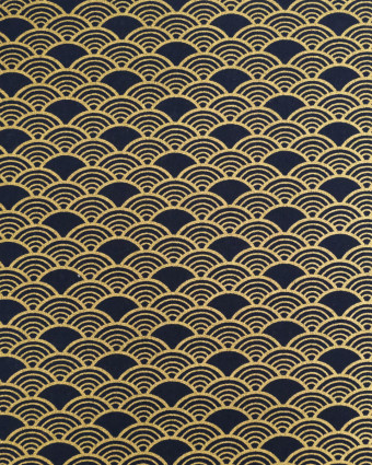 Tissu Coton Imprimé Lurex Sensu Marine Or  - Mercerine