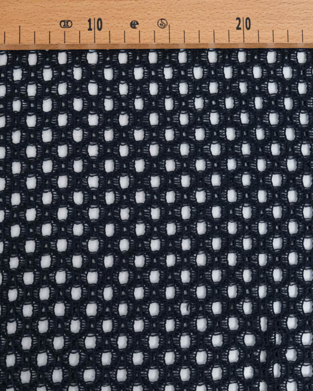 Tissu Crochet Coton Marine - Mercerine