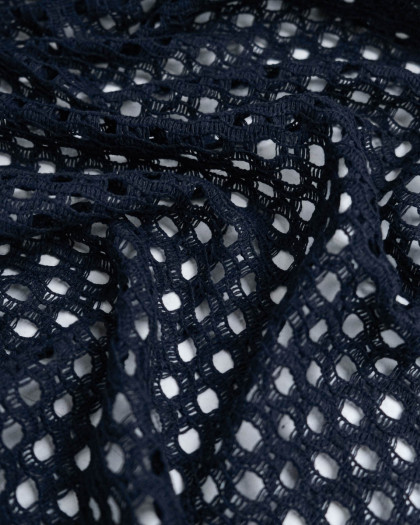 Tissu Crochet Coton Marine - Mercerine