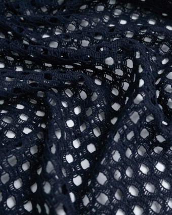 Tissu Crochet Coton Marine - Mercerine