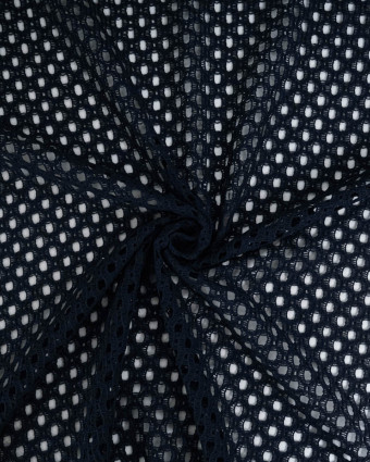 Tissu Crochet Coton Marine - Mercerine