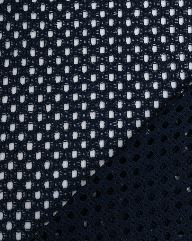 Tissu Crochet Coton Marine - Mercerine