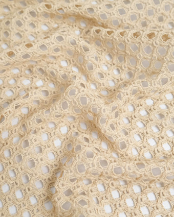 Tissu Crochet Coton Sable - Mercerine