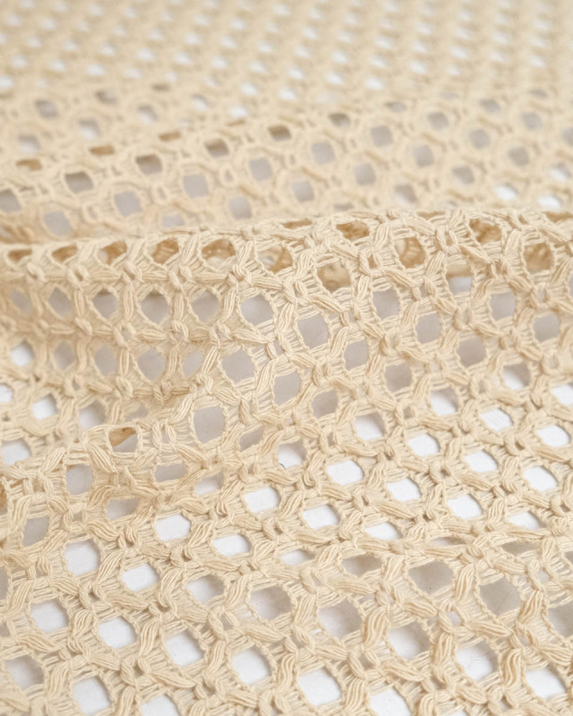 Tissu Crochet Coton Sable - Mercerine
