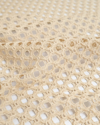 Tissu Crochet Coton Sable - Mercerine
