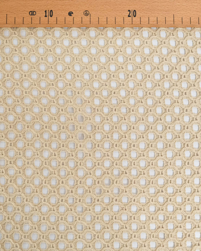 Tissu Crochet Coton Sable - Mercerine