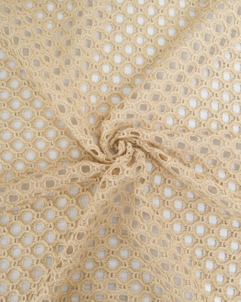 Tissu Crochet Coton Sable - Mercerine