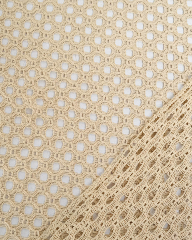 Tissu Crochet Coton Sable - Mercerine