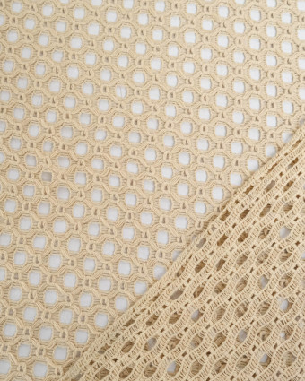 Tissu Crochet Coton Sable - Mercerine