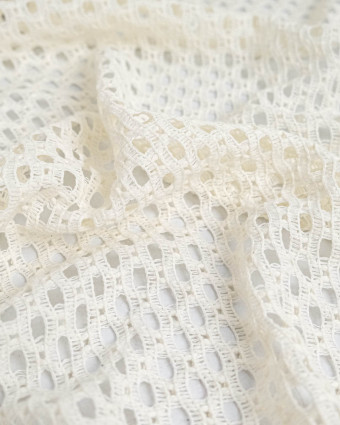 Tissu Crochet Coton Ecru - Mercerine