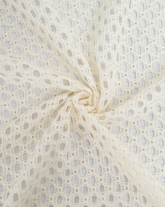 Tissu Crochet Coton Ecru - Mercerine