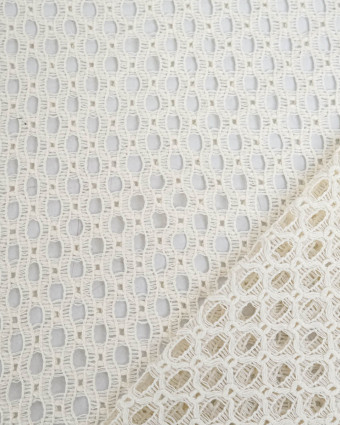 Tissu Crochet Coton Ecru - Mercerine