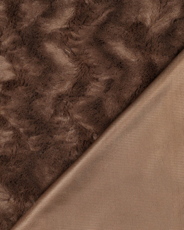 Tissu Fausse Fourrure Texturé Chocolat - Mercerine