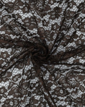Tissu Dentelle Bordure Festonnée Chocolat