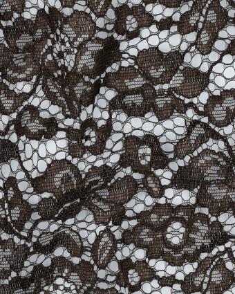 Tissu Dentelle Bordure Festonnée Chocolat - Mercerine