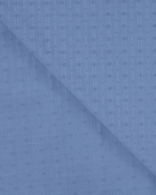 Tissu Coton Brodé Losange Indigo - Mercerine