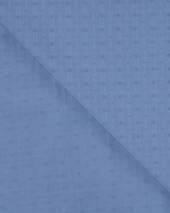 Tissu Coton Brodé Losange Indigo - Mercerine