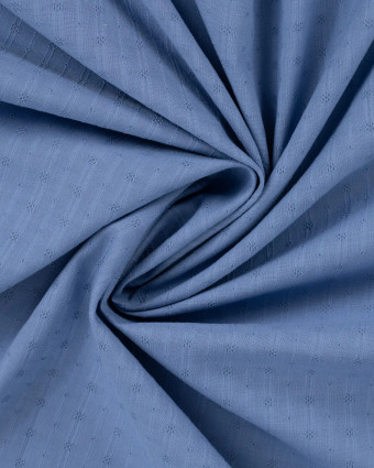 Tissu Coton Brodé Losange Indigo - Mercerine