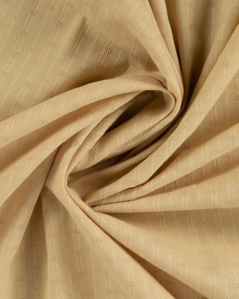 Tissu Coton Brodé Losange Naturel - Mercerine