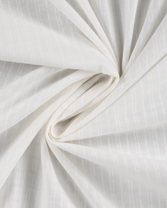 Tissu Coton Brodé Losange Ecru - Mercerine