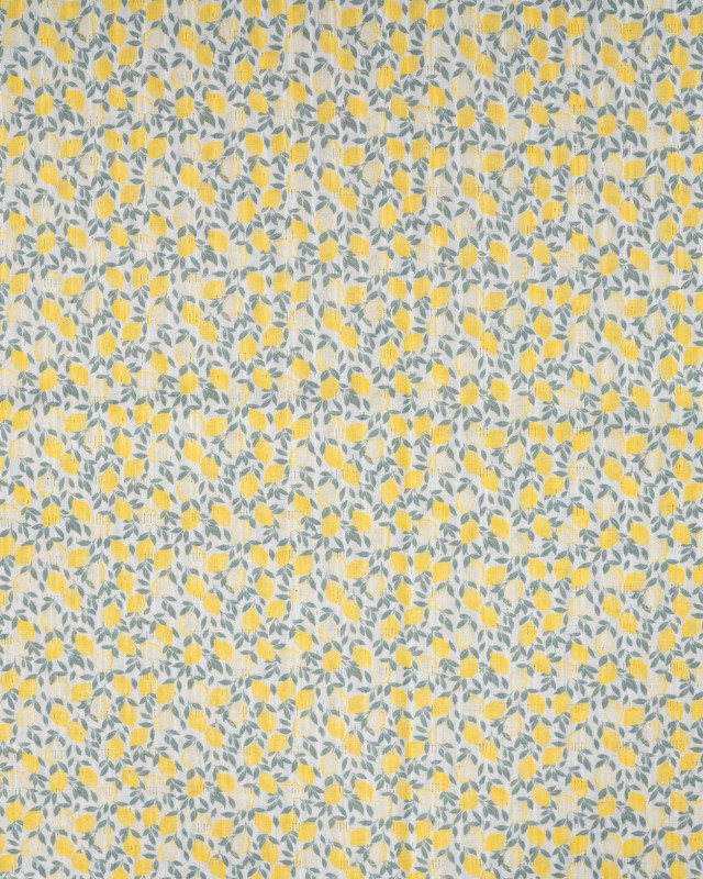 Tissu Coton Ajouré Petits Citrons - Mercerine