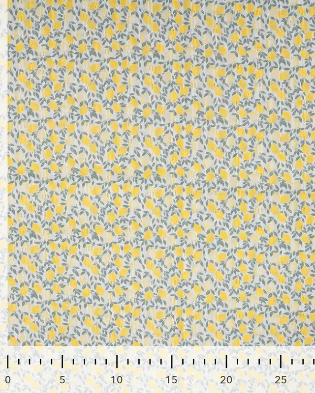 Tissu Coton Ajouré Petits Citrons - Mercerine